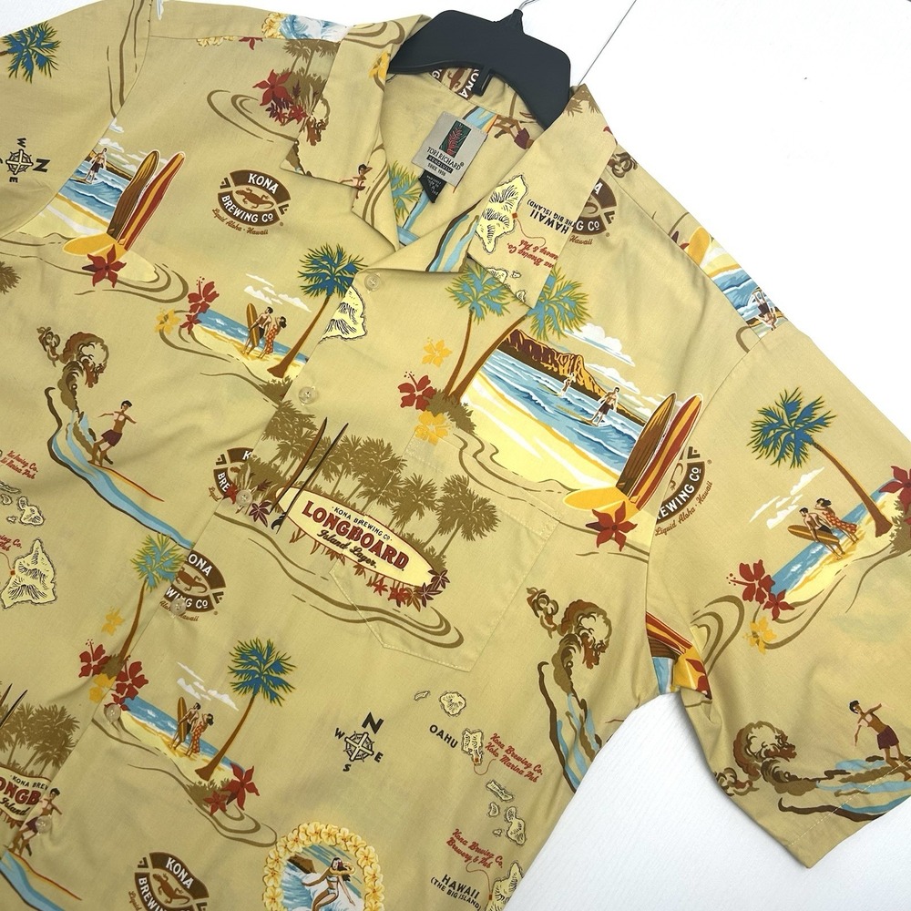 Tori Richard Shirt 2XL Honolulu Kona Brewing Company Longboard Hawaii Made